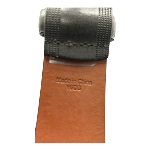 Original Penguin Men's Belt Black Burnished Leather Black Buckle NWOT Size 34 - Picture 5 of 6